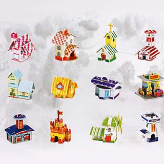 EUR € 10.66   DIY Architectuur 3D Puzzel 12 Pack Hut Series (81pcs