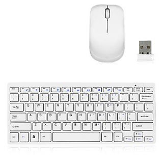 Ultra Thin 2.4G Wireless 78 Key QWERTY Keyboard and Mouse Kit with