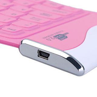 USD $ 15.69   Flexible USB 2.0 QWERTY Keyboard (Pink),