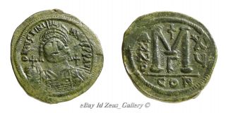 Justinian I Ancient Byzantine Bronze Coin Huge 39mm Follis