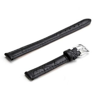 USD $ 2.89   Unisex Genuine Leather Watch Strap 12MM(Black),