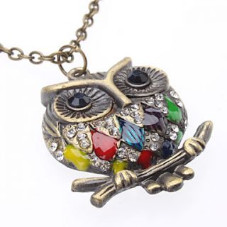 USD $ 3.89   Colorful Owl Vintage Necklace,