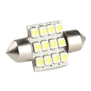 31mm 0.84w 1210 smd 12 ledede hvitt lys pinolpære for bil lamper (dc