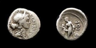 RARE Julius Caesar Ancient Roman Silver Denarius Venus Prow Triskeles