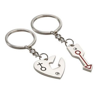 USD $ 1.89   Arrow and Heart Shaped Metal Keychain (1 Pair),