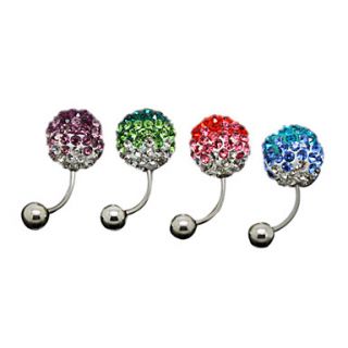 EUR € 9.93   silver plated rostfritt stål strass naveln