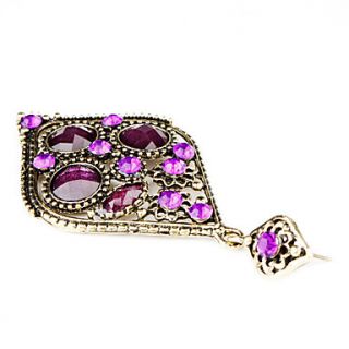 EUR € 2.93   Resina Roxo pontas Gem studded brincos ocos, Frete