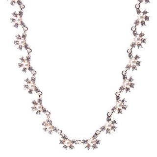 EUR € 5.97   Flower Shape Crystal Pearl Necklace, Gratis Verzending