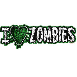 Kreepsville 666 I Heart Zombies Patch Tattoo Rockabilly Punk Dead Pin