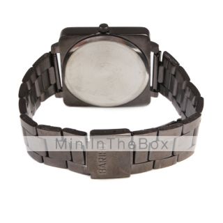 USD $ 8.99   Mens Stainless Steel Band Elegant Square Wrist Watch