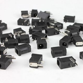 M0080 1.0mm 3 Pin DC Power Jack Connector Black Silver (100 Piece Pack