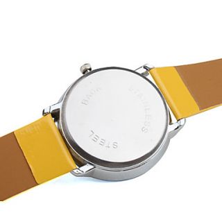 EUR € 3.67   fashionabla quartz armbandsur med gula PU bandet