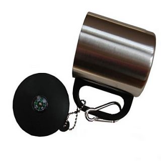 USD $ 5.89   200ML Stainless Steel Cup with Campass,