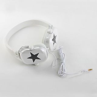 USD $ 11.99   Retro Star Style Stereo Headphones (White),