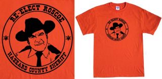 The Dukes of Hazzard re Elect Roscoe T Shirt Police Sheriff Funny 80s
