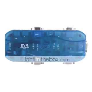 USD $ 38.49   4 Port Digital Switch KVM with 4 Set KVM Cables,