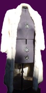 White 100 Real Fur Coat Vintage Ladies Medium Beautiful