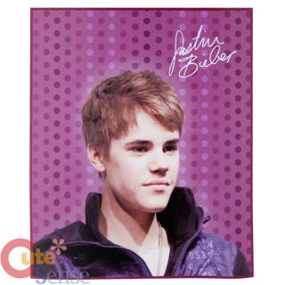 Justin Bieber Fleece Throw Blanket 50 x 60 Purple Dots