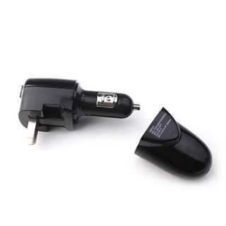 USD $ 8.39   High quality USB2.0 CAR Charger with Home AC Charger