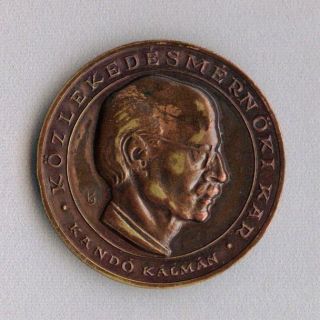 Very RARE Hungarian Plaque Medal Kando Kalman
