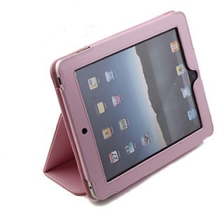 Housse de protection rigide en cuir PU + support pour Apple iPad (rose
