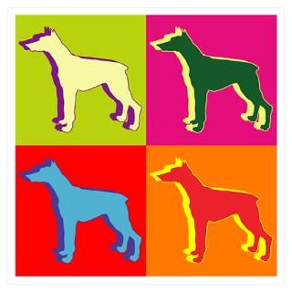 Wall Art  Posters  Doberman Pinscher Silhouette Pop