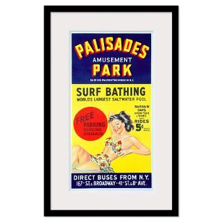 Palisades Amusement Park, Vintage Poster Framed Print