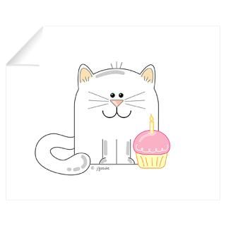 Wall Art  Wall Decals  Birthday Cupcake Cat Wall