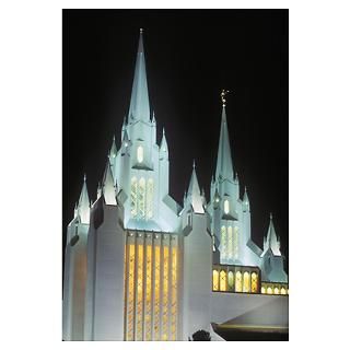 Mormon Temple at night in Northern San Diego Calif Poster