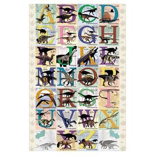 Wall Art  Posters  Prehistoric Alphabet Poster