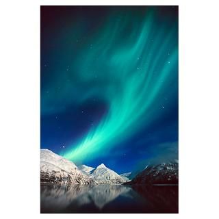 Northern Lights over Portage Lake and Chugach Moun for $18.00