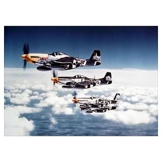 Wall Art  Posters  P 51 Mustangs Poster