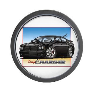 Black Dodge Charger Wall Clock
