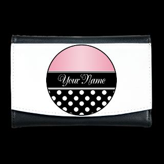 Black Gifts  Black Wallets  Black Polka Dot Pink Mini Wallet