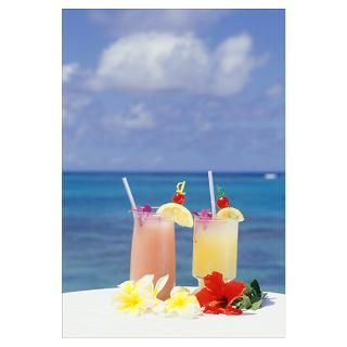 Wall Art  Posters  Tropical drinks against