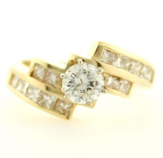 14 Karat Gold 1 54 T w Carat Fine Natural Diamond Engagement Ring Must