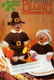 Crochet Pilgrim Bears Thanksgiving Decor Vintage Annies Attic