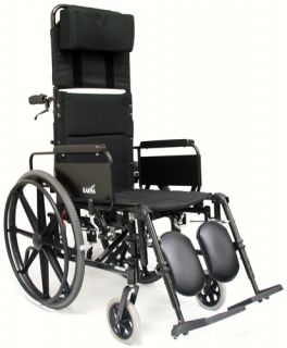 NEW Karman KM 5000F Aluminum Reclining Wheelchair, 16w x 18d seat