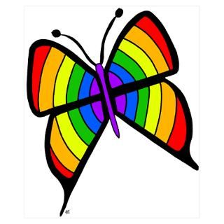 Wall Art  Posters  Rainbow Butterfly Poster