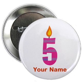 Gifts  5 Buttons  Custom 5th Birthday Candle 2.25 Button
