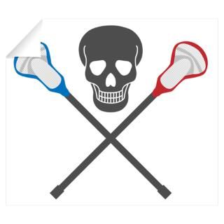 Wall Art  Wall Decals  Skull and Lacrosse Sticks