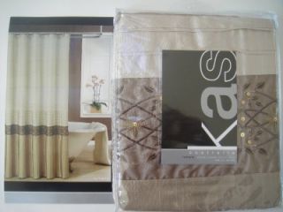 KAS Romana Fabric Shower Curtain Brown Bronze Taupe