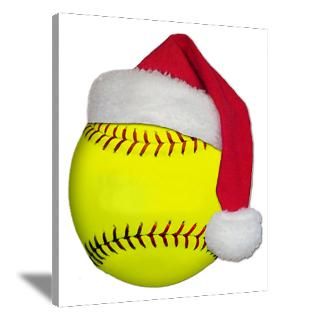 Wall Art  Canvas Art  Softball Santa Canvas Art