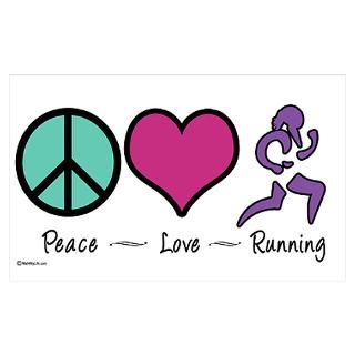 Wall Art  Posters  Peace  Love  Running Poster