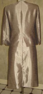 KASPER Glimmer Titanium with Rosette Jacket Skirt SUIT plus sz 16W $