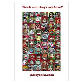 Wall Art  Posters  Sock Monkeys Are Love Poster