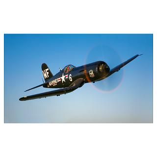 Wall Art  Posters  A Vought F4U 5 Corsair in flight