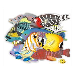 Wall Art  Posters  Colorful School of Fish Poster