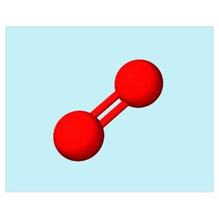 Oxygen molecule, O2, #8 Wall Decal