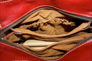 Patricia Nash Roma LS Satchel Red Leather Shoulder Handbag Purse